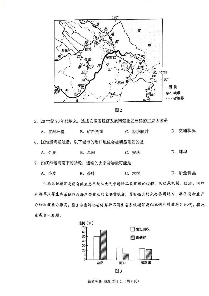 陕西省安康市部分学校2024-2025学年高三上学期开学地理试题03