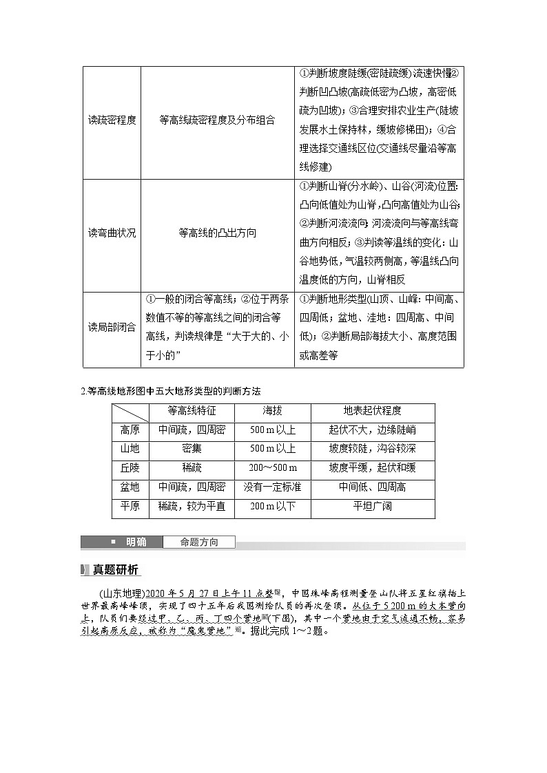 第一部分  第一章　课时二　等高线地形图的判读和计算-2025年高考地理大一轮复习（课件+讲义+练习）03