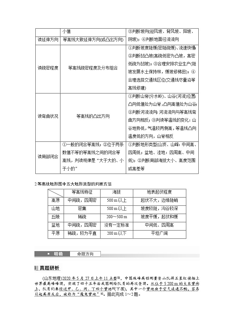 第一部分  第一章　课时二　等高线地形图的判读和计算-2025年高考地理大一轮复习（课件+讲义+练习）03