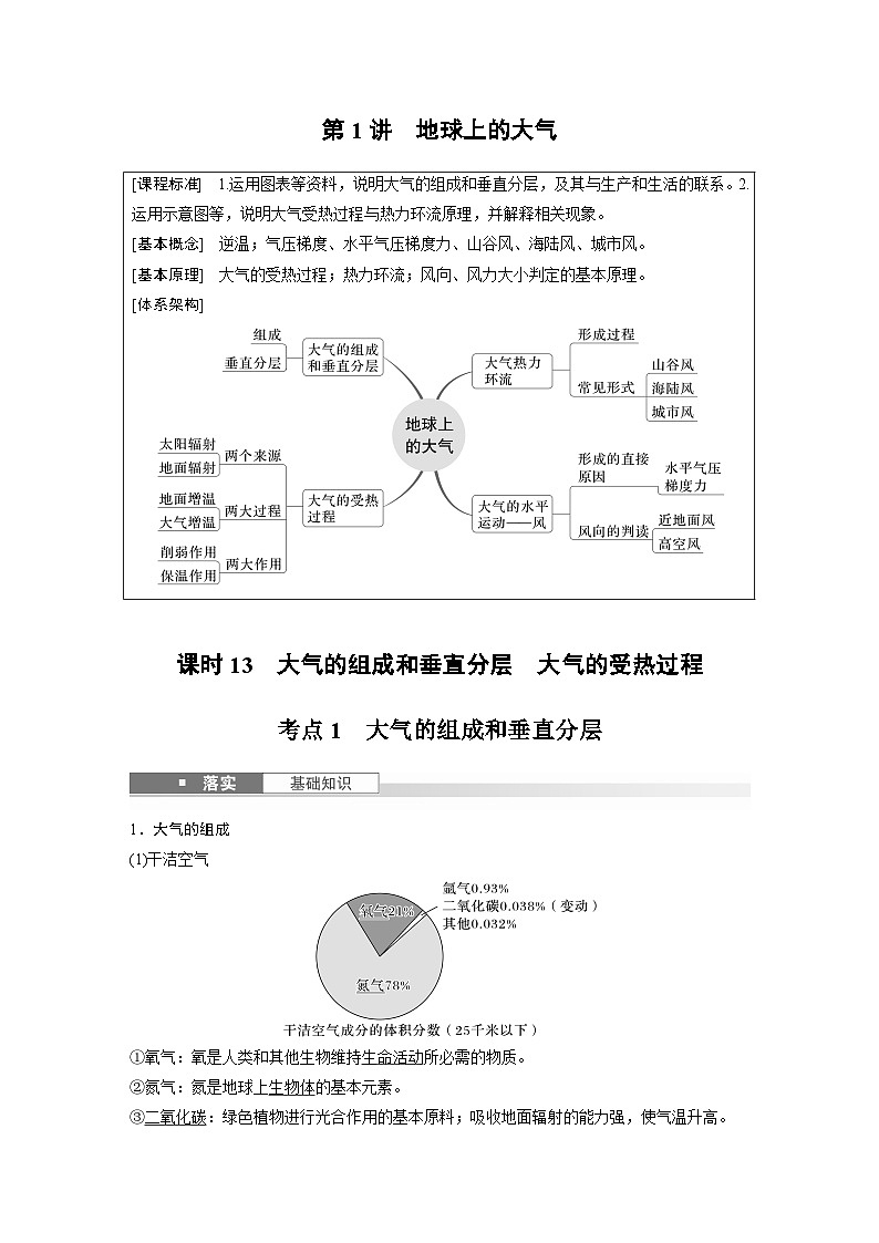 第一部分  第三章　第一讲　课时一3　大气的组成和垂直分层　大气的受热过程-2025年高考地理大一轮复习（课件+讲义+练习）02