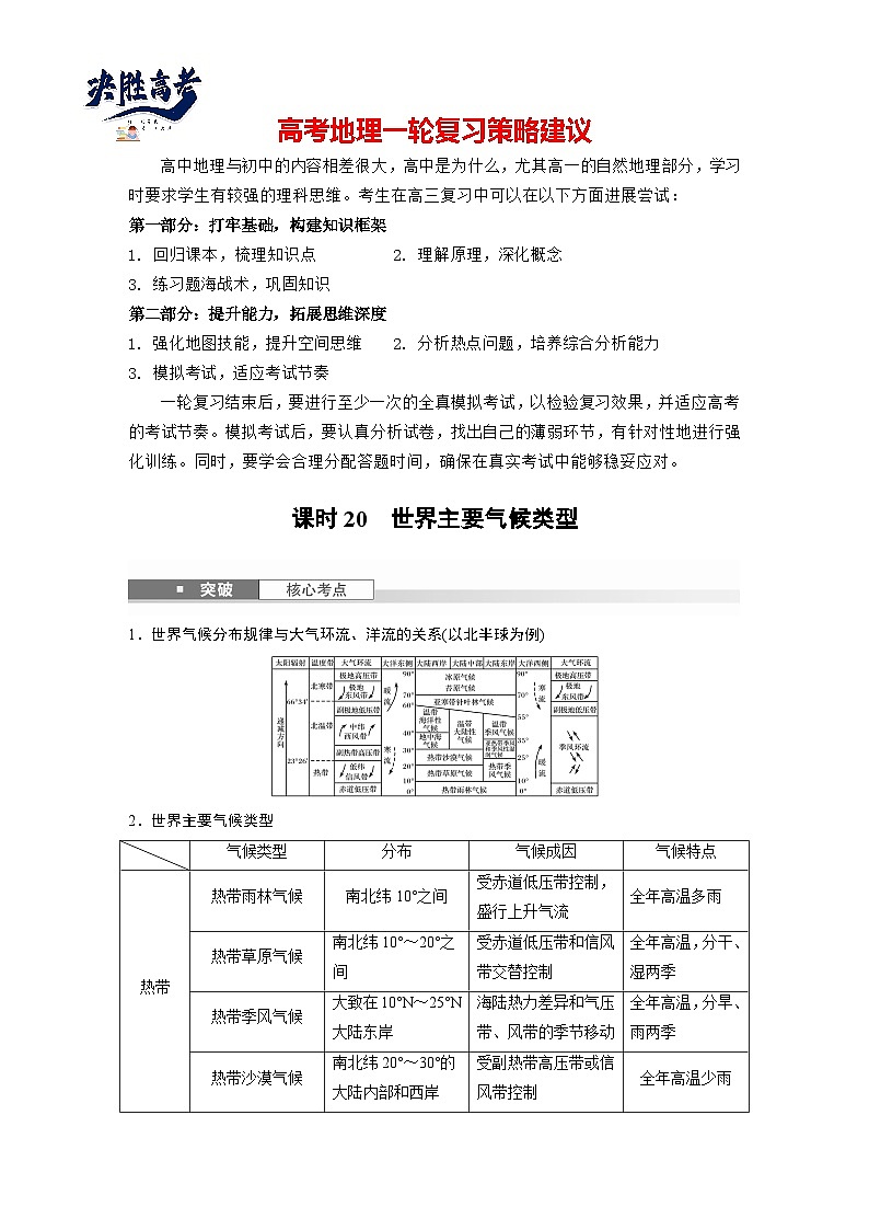 第一部分  第三章　第四讲　课时二0　世界主要气候类型-2025年高考地理大一轮复习（课件+讲义+练习）01