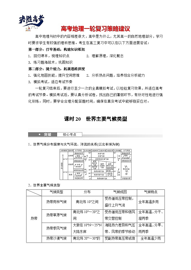 第一部分  第三章　第四讲　课时二0　世界主要气候类型-2025年高考地理大一轮复习（课件+讲义+练习）01