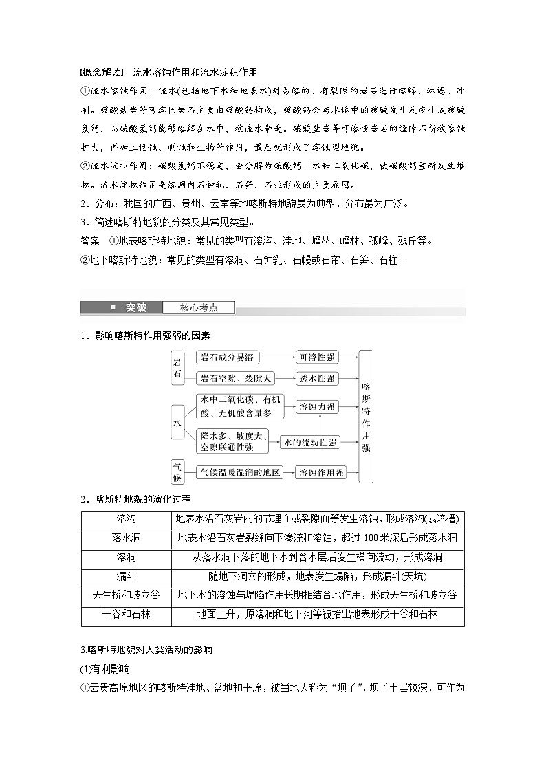 第一部分  第五章　第三讲　课时三1　喀斯特地貌-2025年高考地理大一轮复习（课件+讲义+练习）02