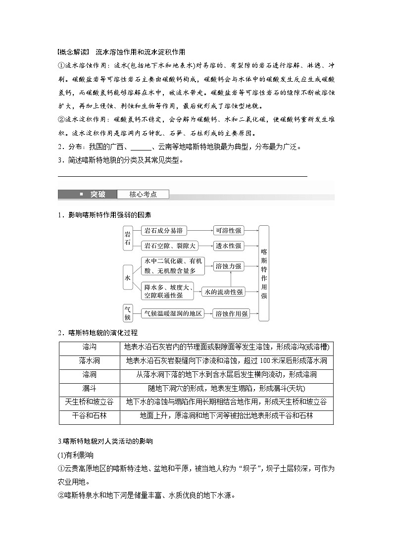 第一部分  第五章　第三讲　课时三1　喀斯特地貌-2025年高考地理大一轮复习（课件+讲义+练习）02