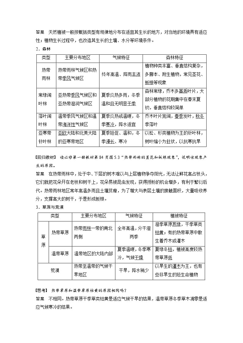 第一部分  第六章　第一讲　课时三4　植被-2025年高考地理大一轮复习（课件+讲义+练习）03