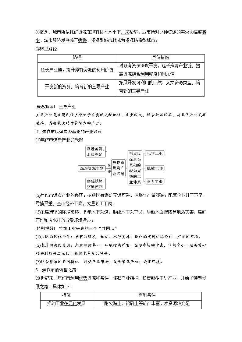 第三部分  第二章　课时六0　资源枯竭型城市的转型发展-2025年高考地理大一轮复习（课件+讲义+练习）02