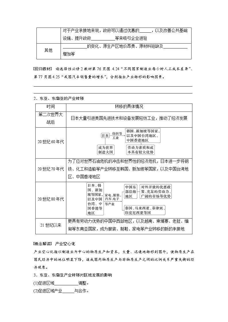 第三部分  第四章　课时六5　产业转移-2025年高考地理大一轮复习（课件+讲义+练习）02