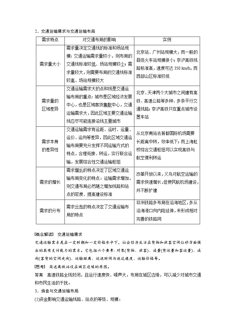 第二部分  第四章　课时五3　区域发展对交通运输布局的影响-2025年高考地理大一轮复习（课件+讲义+练习）02