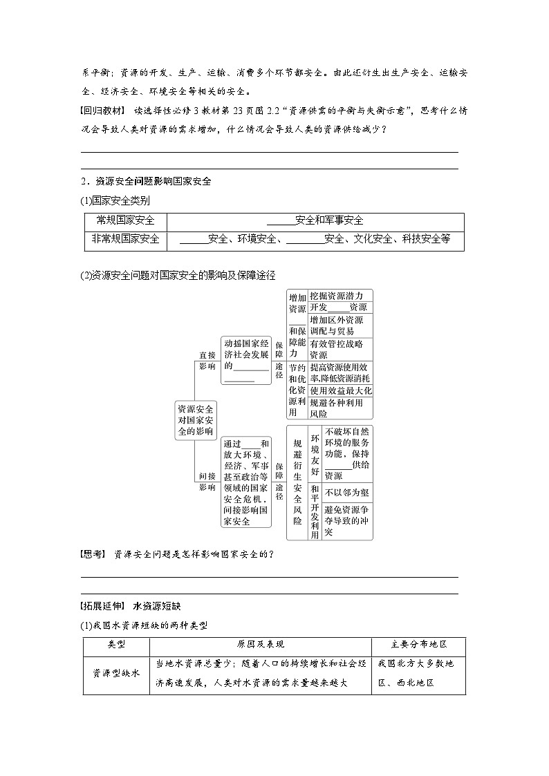 第四部分  第一章　课时六8　资源安全对国家安全的影响-2025年高考地理大一轮复习（课件+讲义+练习）02