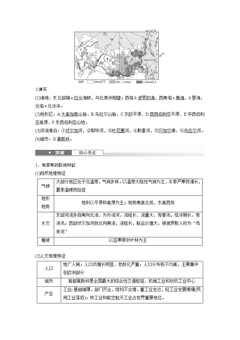 第五部分  第一章　第二讲　课时八0　俄罗斯　澳大利亚-2025年高考地理大一轮复习（课件+讲义+练习）02