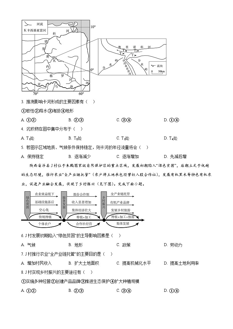 山东省齐鲁名校联盟2024-2025学年高三上学期开学考试地理试题（原卷版）02