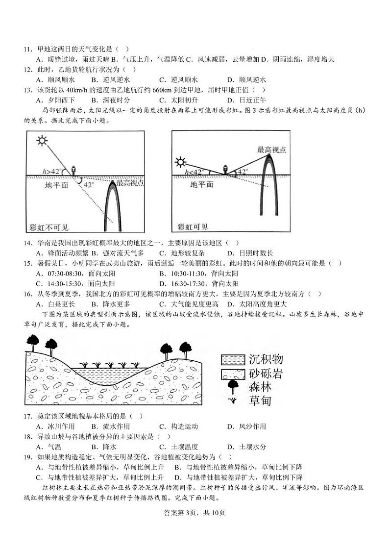 地理丨河南省安阳市林州一中2025届高三9月月考地理试卷及答案第3页