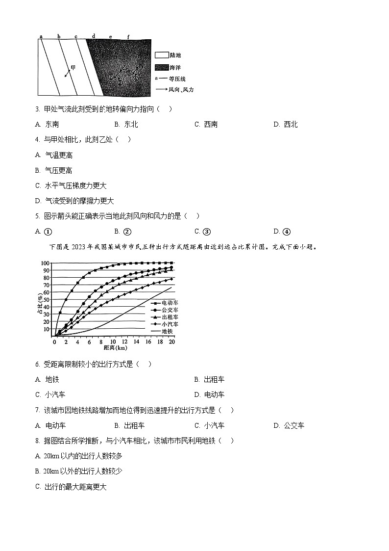江西省九江市稳派联考2024-2025学年高三上学期开学考试地理试题（原卷版+解析版）02