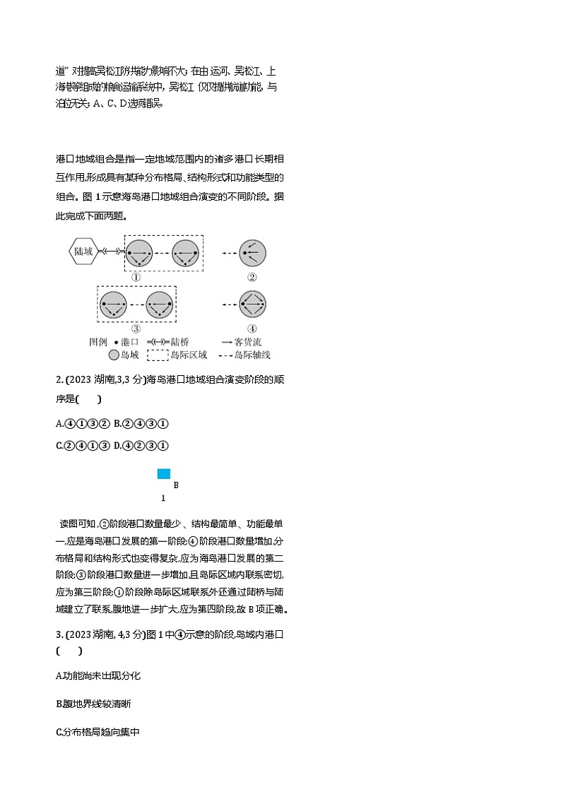 高考地理一轮复习专题一0交通运输布局与区域发展练习含答案02