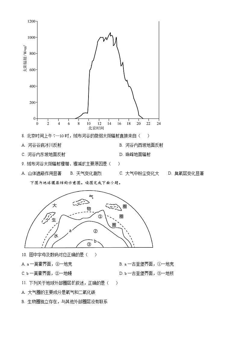 浙江省严州中学梅城校区2024-2025学年高一上学期9月月考地理（致远班）试题（Word版附解析）03