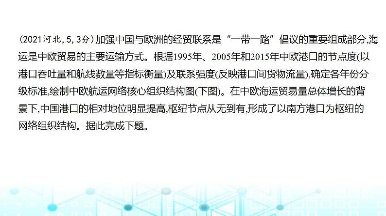 广东版高考地理一轮复习专题一0交通运输布局与区域发展习题课件第8页