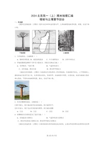 [地理][期末]2024北京高一上学期期末真题分类汇编：植被与土壤章节综合