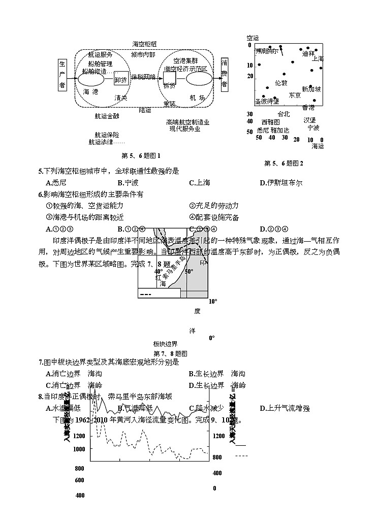 浙江省嘉兴市2024-2025学年高三上学期9月基础测试地理试题第3页