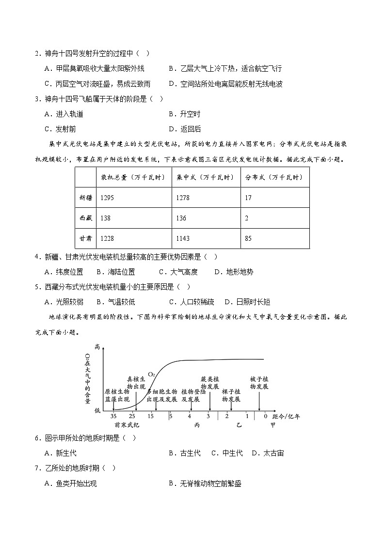 高一地理第一次月考卷（考试版A4）【测试范围：人教版（2019）必修一第1章~第2章第1节】（新八省专用）第2页