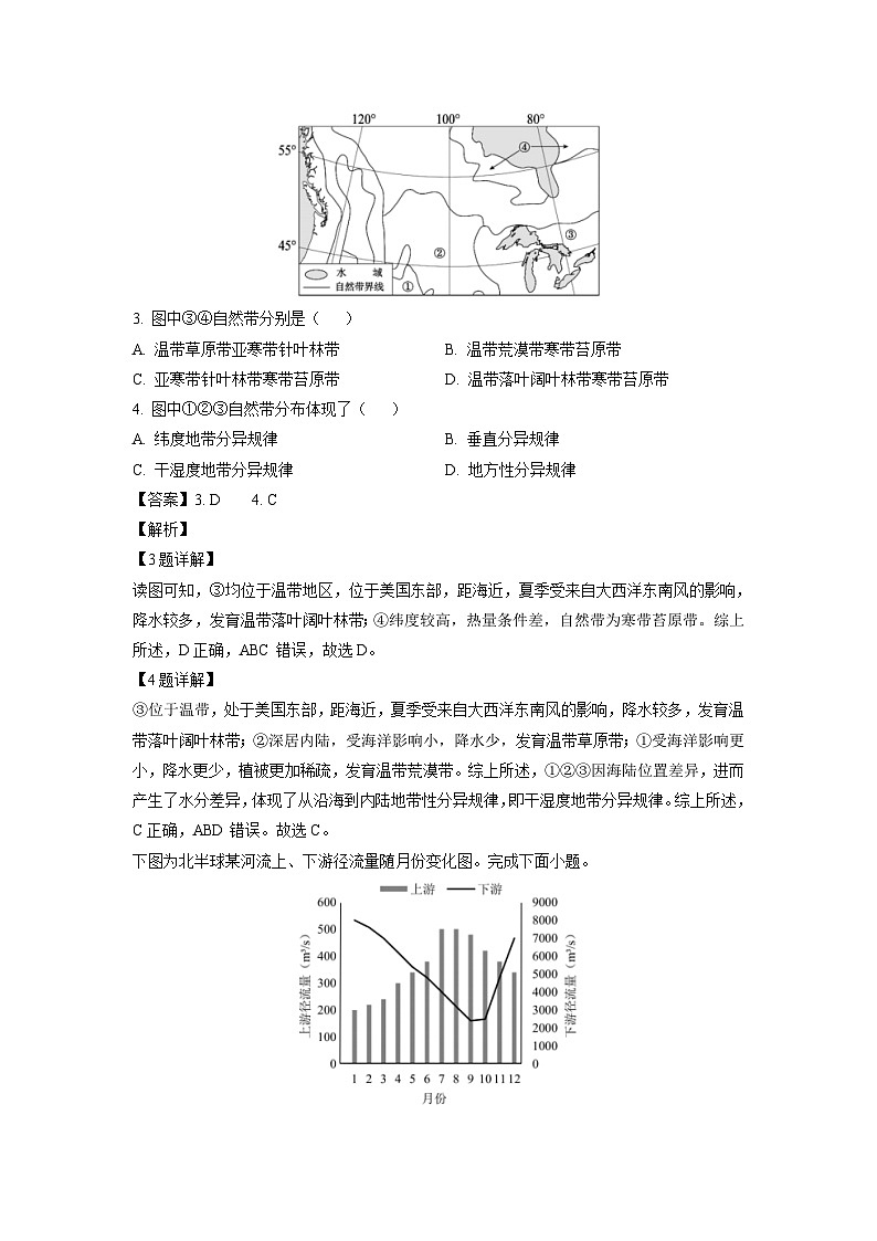 [地理][期末]浙江省温州十校联合体2023-2024学年高二下学期6月期末试题(解析版)02