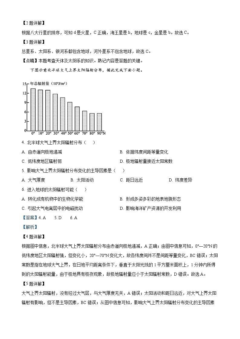 山东省泰安市肥城市第一高级中学2023-2024学年高一10月月考地理试题word版含解析第2页