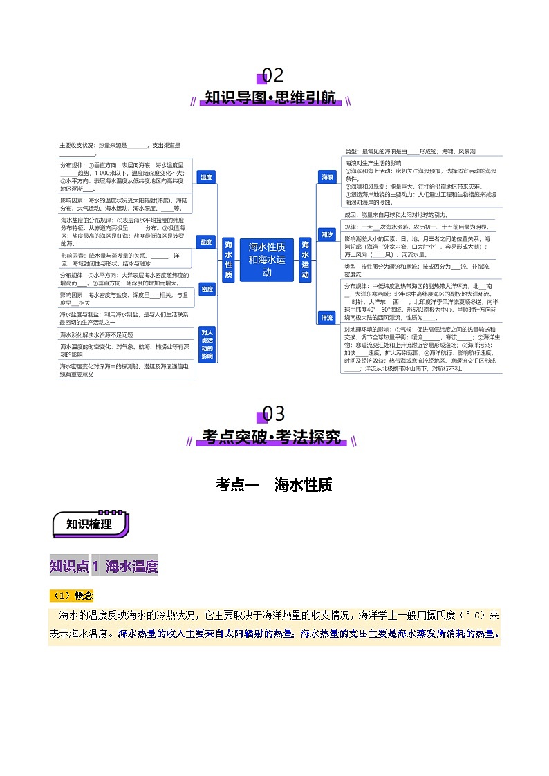第11讲 海水性质和海水运动（讲义）（学生版） 2025年高考地理一轮复习讲练测（新教材新高考）第3页