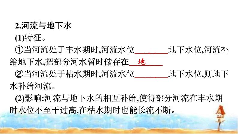 人教版高中地理选择性必修1第4章水的运动第1节陆地水体及其相互关系课件第7页