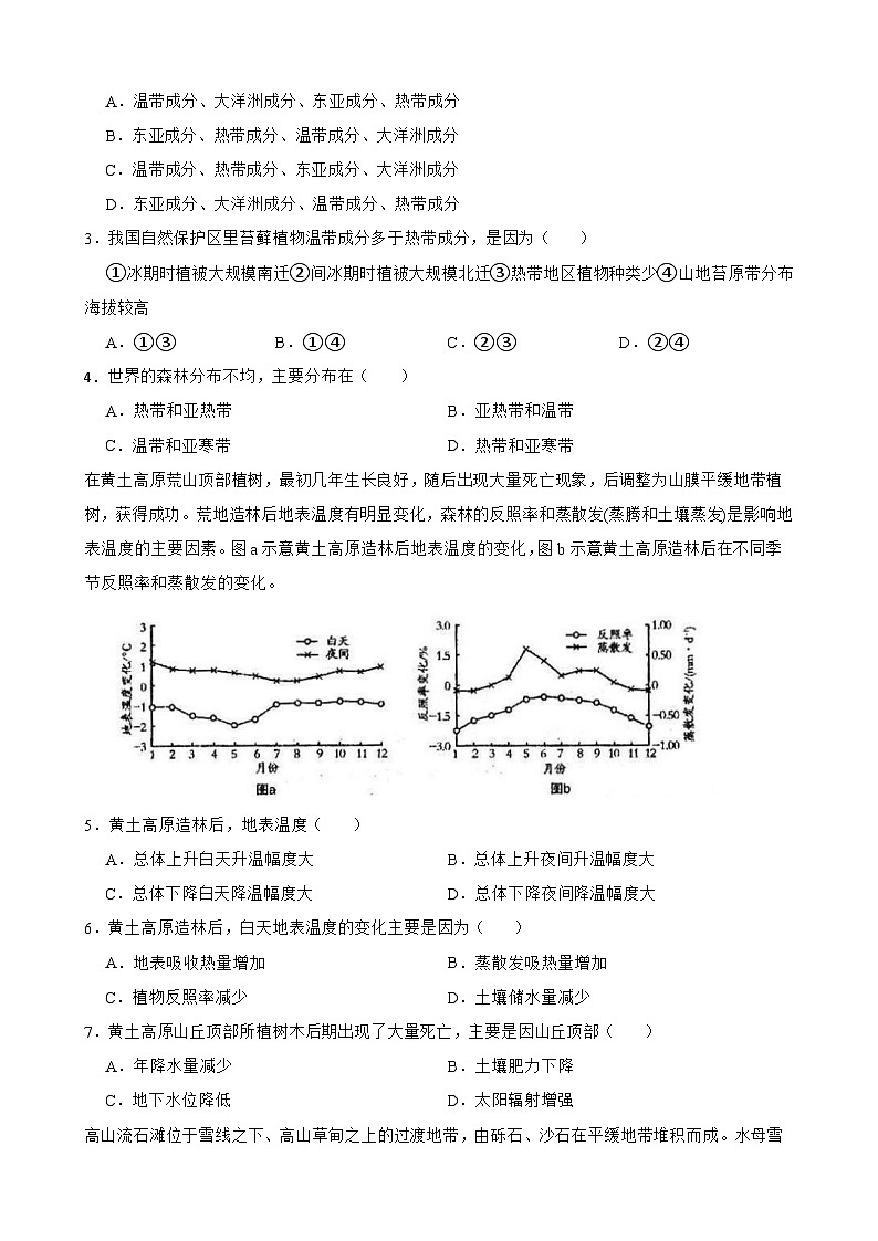5.1 植被一课一练2024-2025学年高一地理人教版（2019）必修第一册第2页