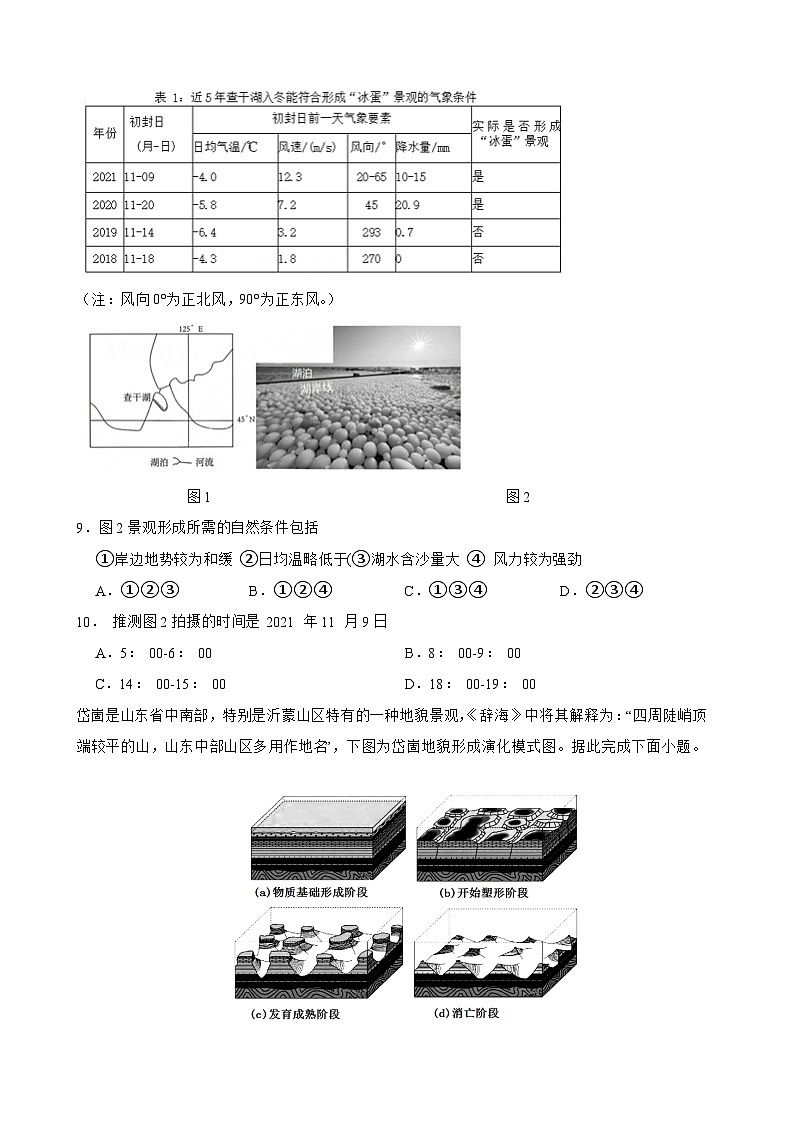 4.2 地貌的观察同步练习2024-2025学年高一地理人教版（2019）必修第一册第3页
