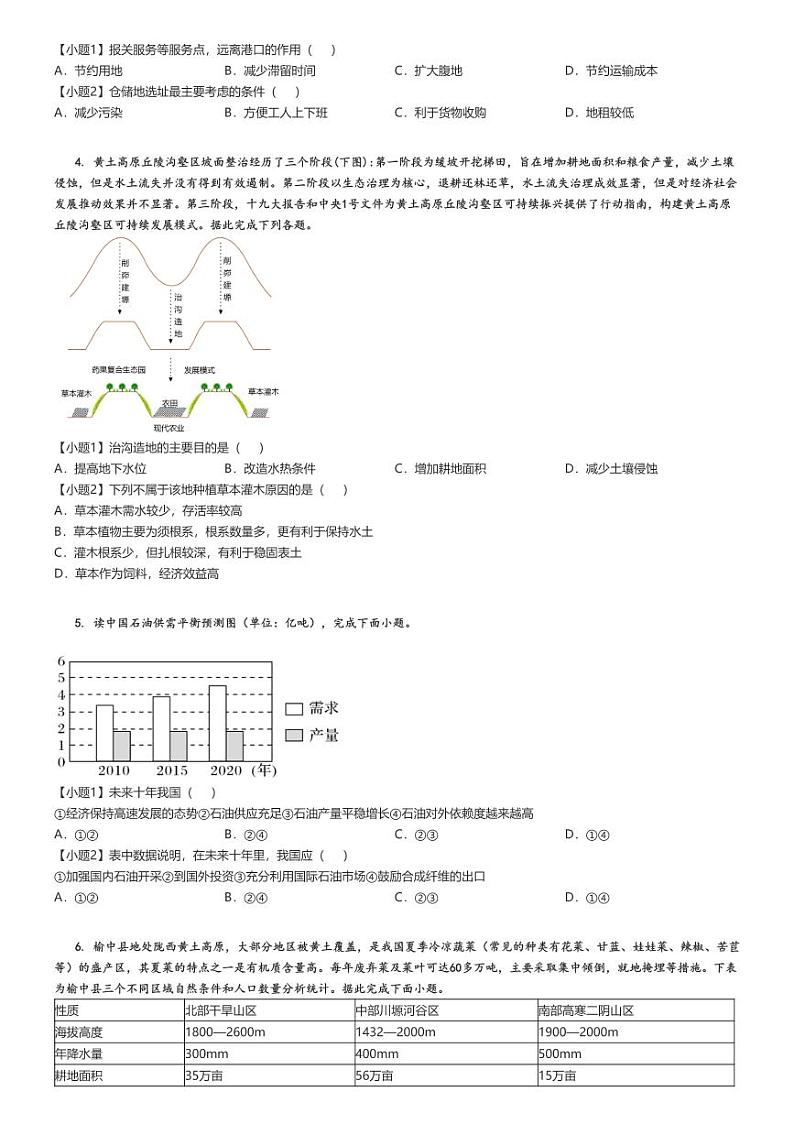 [地理]2023～2024学年湖南岳阳临湘市高二下学期月考试卷原题版第2页