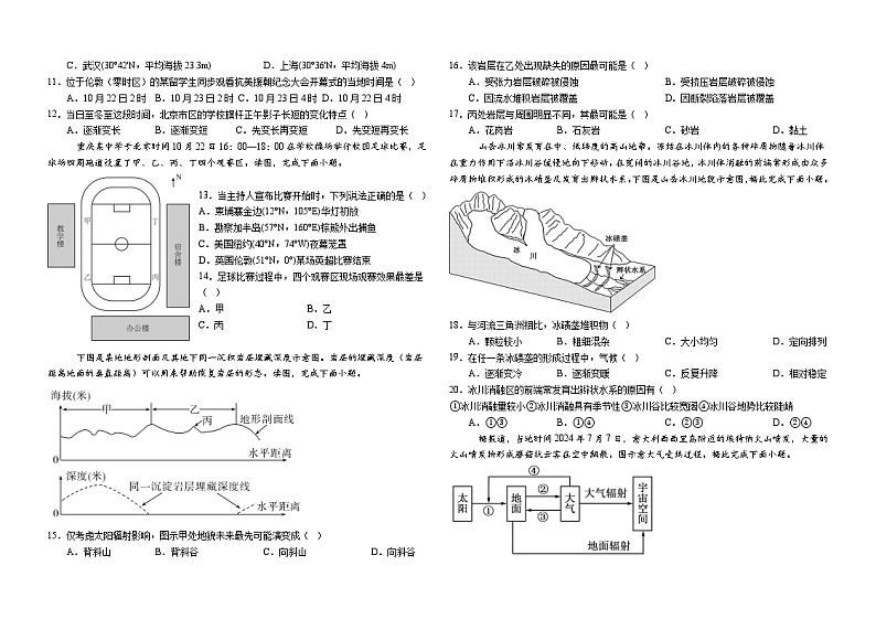 山东省淄博市高青县第一中学2024-2025学年高二上学期10月月考地理试题02