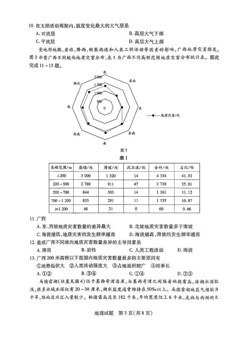 山西省三晋名校联盟2023_2024学年高三地理上学期期中阶段测试试题pdf无答案第3页