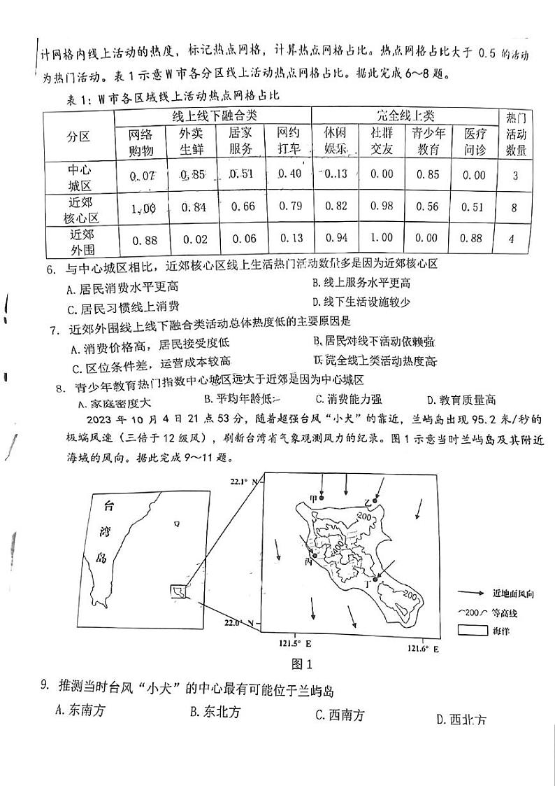 福建省泉州市2025届高中毕业班质量监测（一）地理第2页