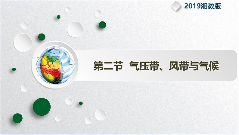 【同步课件】湘教版（2019）高中地理选择性必修1 3.2《气压带、风带与气候》课件第1页