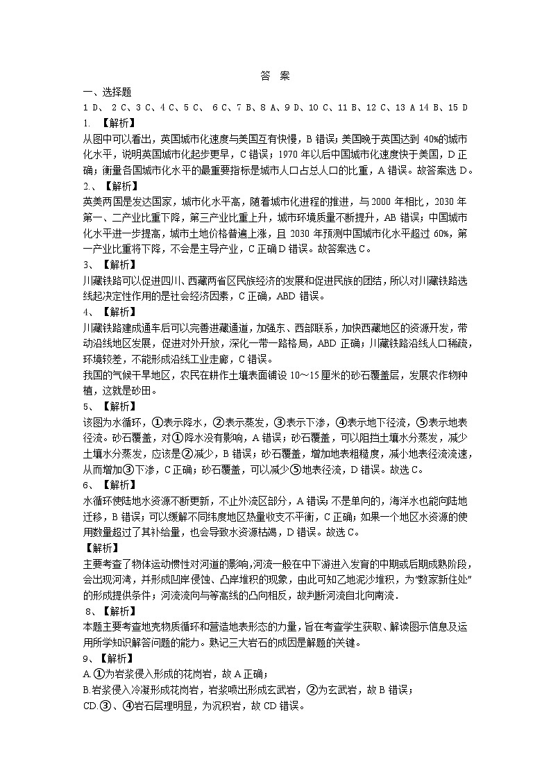 铜梁一中高二地理10月月考答案第1页