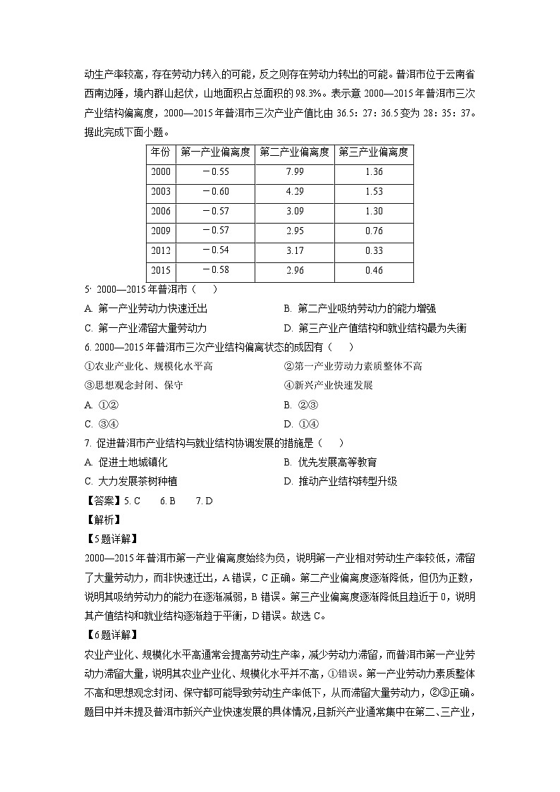 [地理][期末][期末]安徽省部分学校2023-2024学年高二下学期7月期末联考试题(解析版)第3页