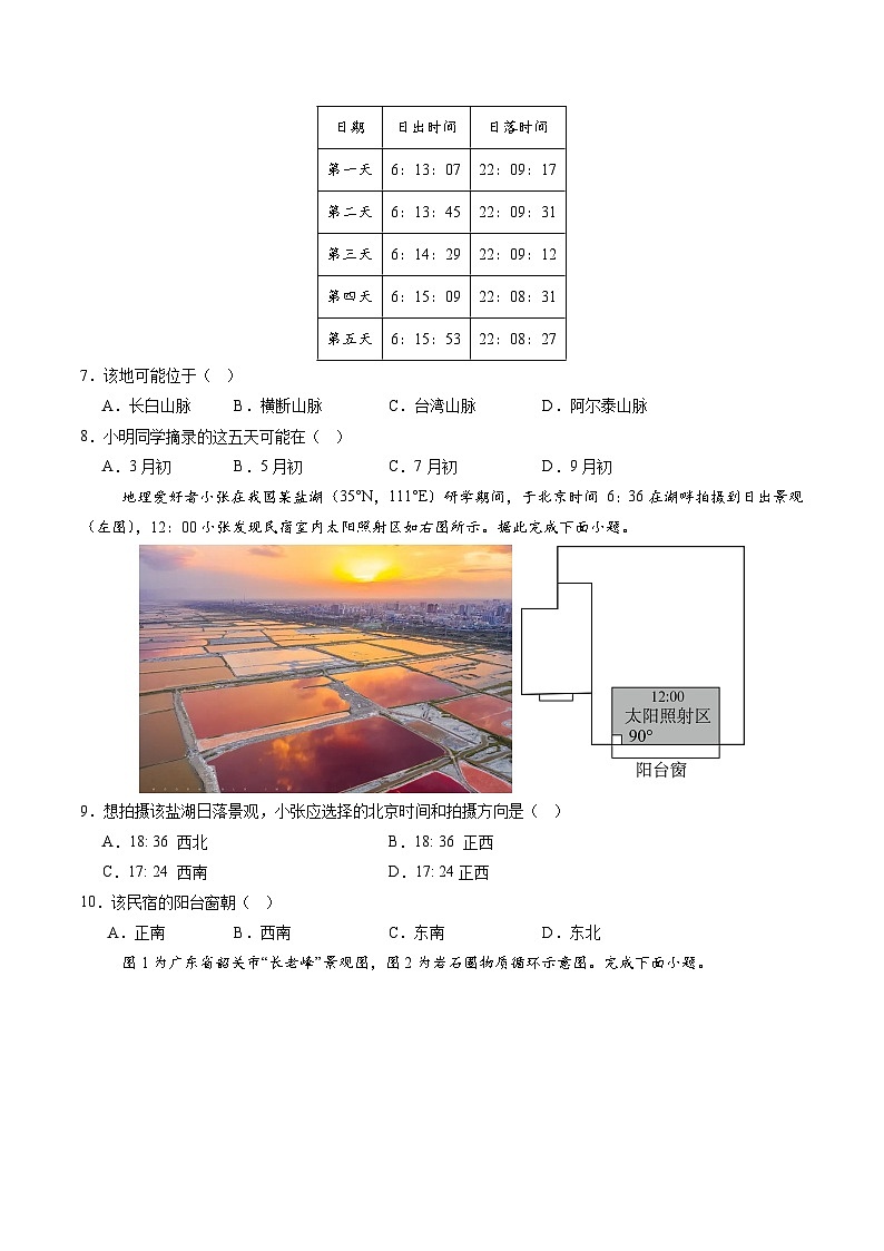 （中图版2019选择性必修1第1~3章）（考试版A4）【测试范围：中图版（2019）选择必修1第1~3章】第3页