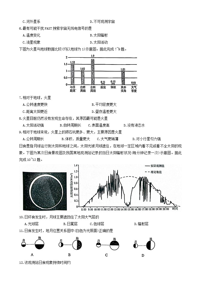 辽宁省县域重点高中协作体2024~2025学年高一上学期10月份质量监测地理试卷第2页