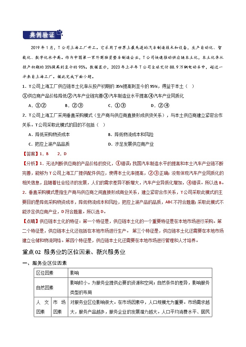 重难点12 区域产业的创新与发展 -2024年高考地理【热点·重点·难点】专练（新高考专用）（解析版）第3页