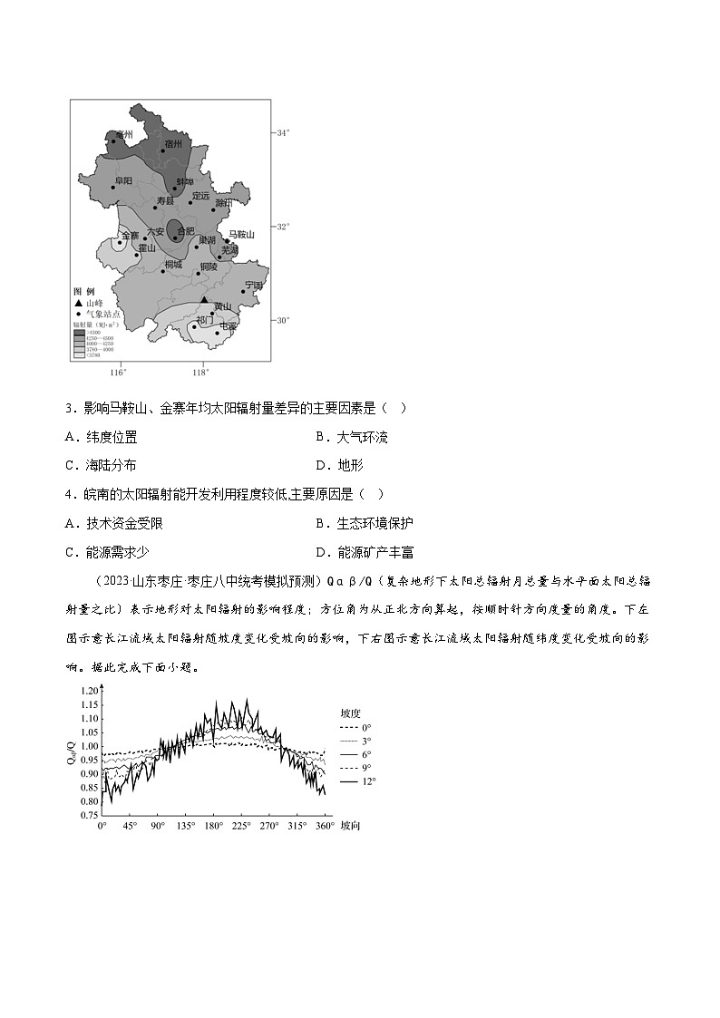新高考地理一轮复习考点专项练习2.2太阳对地球的影响（原卷版）第2页