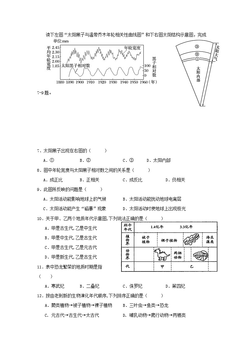 河南省郑州文华高级中学2024-2025学年高一上学期第一次月考地理试卷02