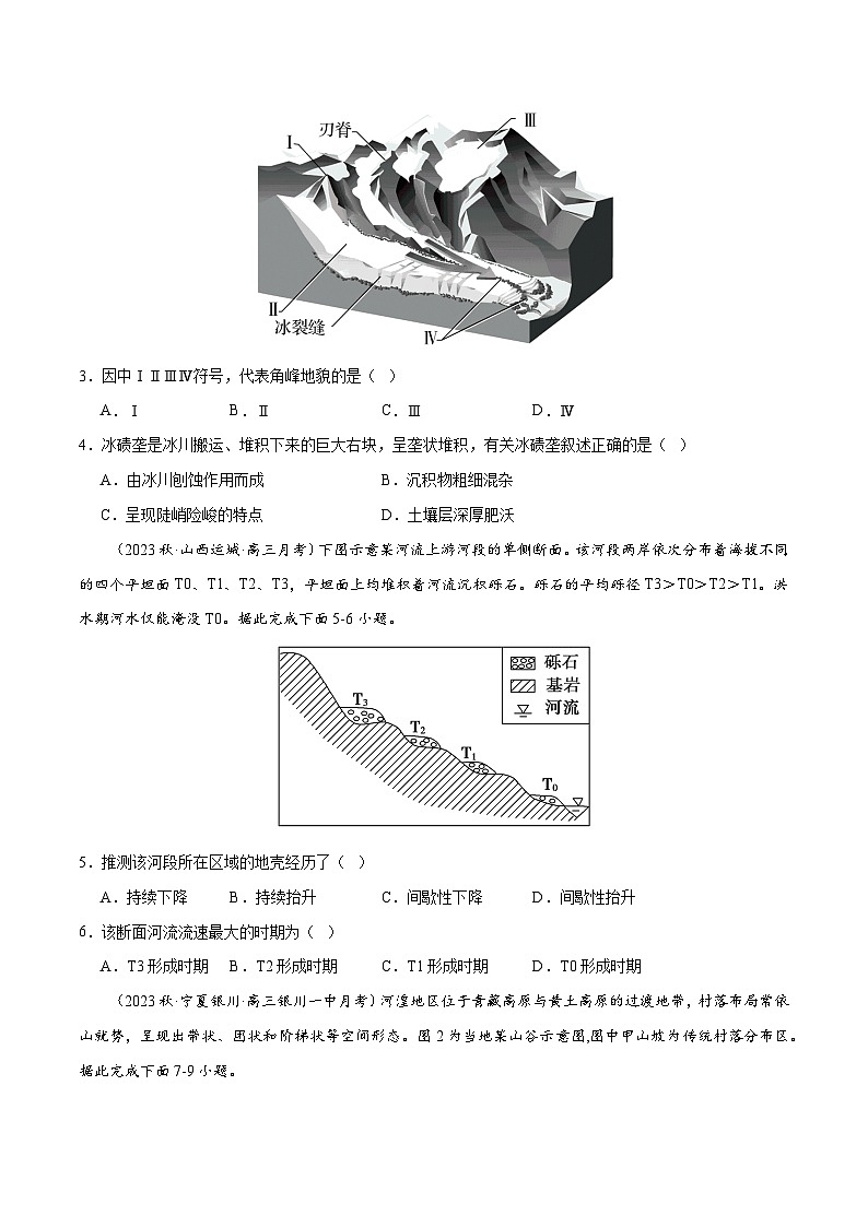 新高考地理一轮复习考点练习专题6 地貌（练习）（2份，原卷版+解析版）02