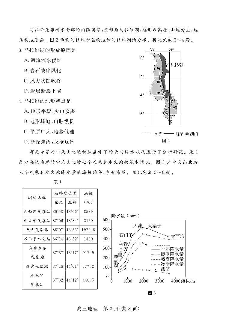 广东省深圳市2022-2023学年光明区第二次高三模拟考试地理试卷（含答案）第2页