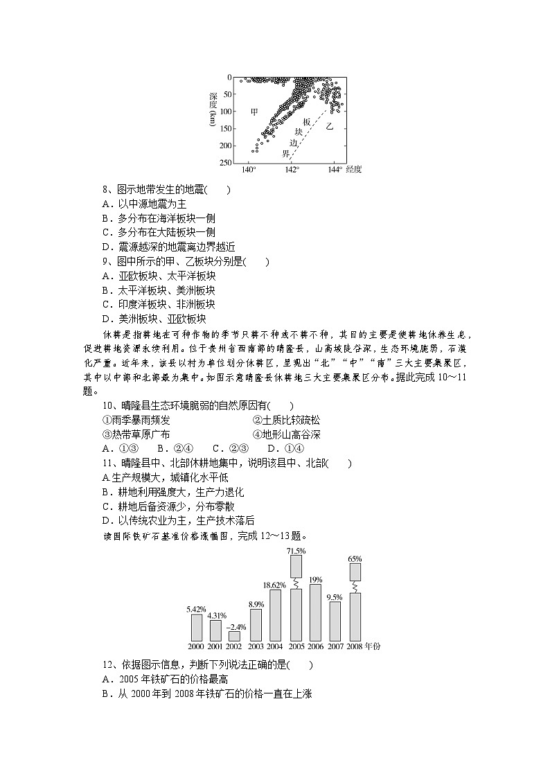 湖北省广水市第二高级中学2024-2025学年高三上学期10月月考地理试题03
