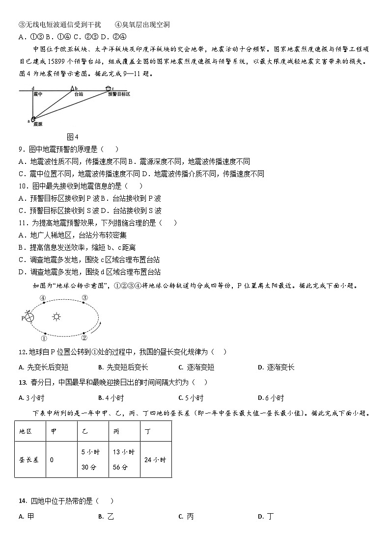 吉林省通化市梅河口市第五中学2024-2025学年高一上学期期中考试地理试题02