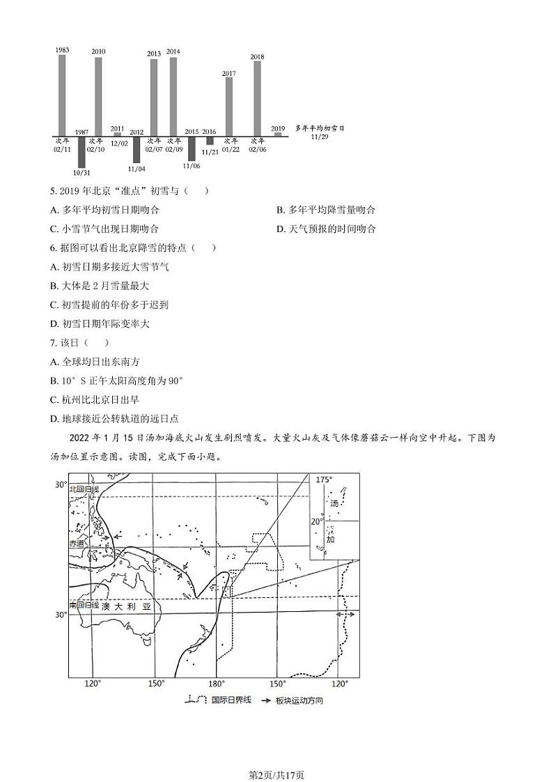2022北京陈经纶中学高二（上）期中地理试卷（教师版）第2页