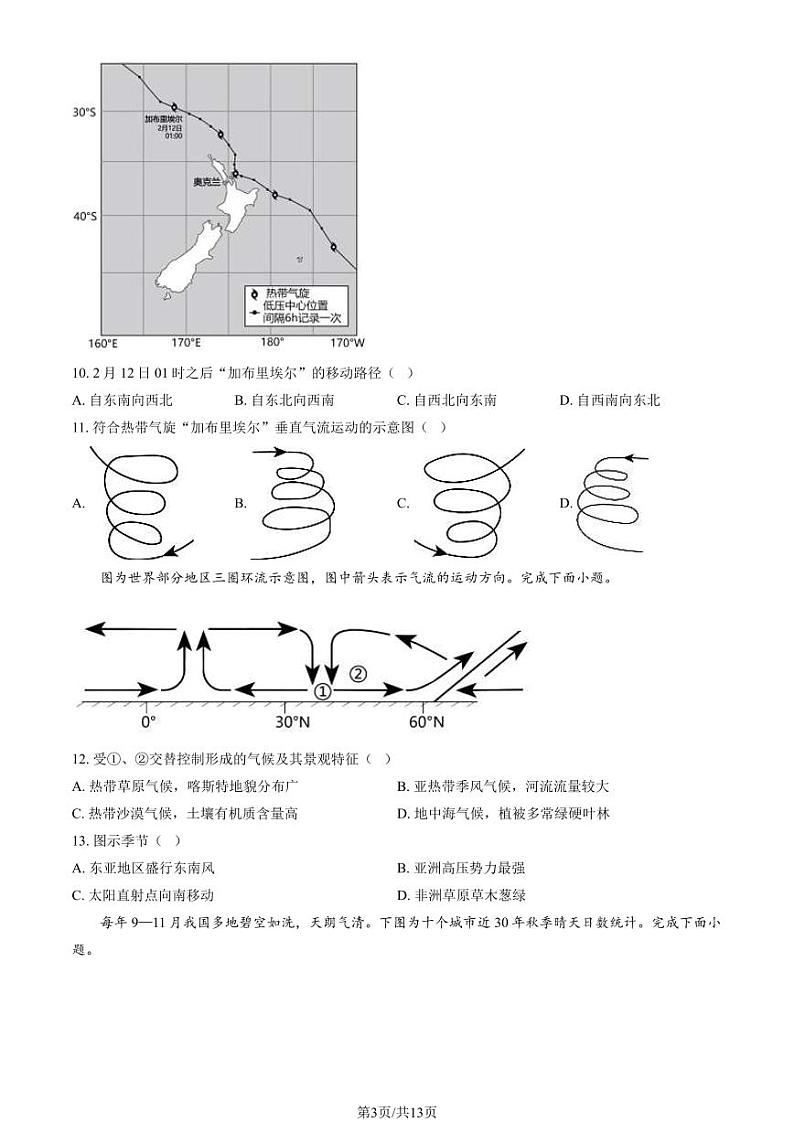 2023北京丰台高二（上）期中地理试卷（B卷）（教师版）03