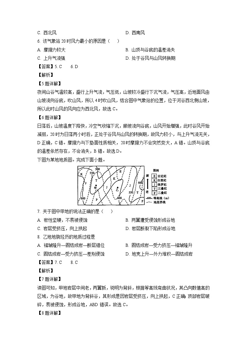 2024届浙江省Z20联盟(浙江省名校新高考研究联盟)高三第三次联考地理试题（解析版）03