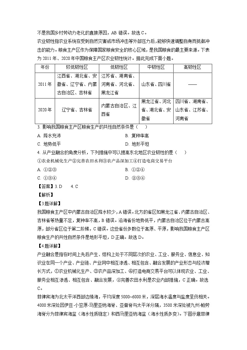 2024届广东省肇庆市高考二模地理试卷(解析版)第2页