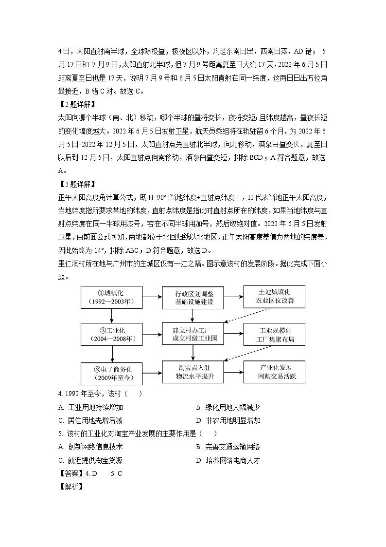 2023届福建省部分地市高中毕业班第一次质量检测地理试卷(解析版)第2页